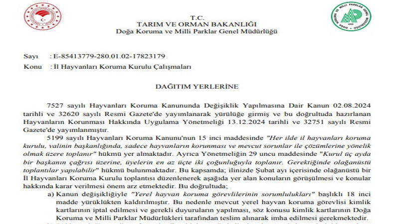 Sokak Hayvanları için yeni adım:Bakanlıktan 81 İl Valiliğine Talimat!